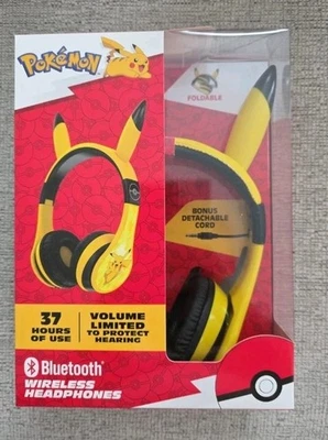 eKids - Pokemon Pikachu Bluetooth Headphones Brand New Sealed - Yellow Free Ship - Image 1 of 4