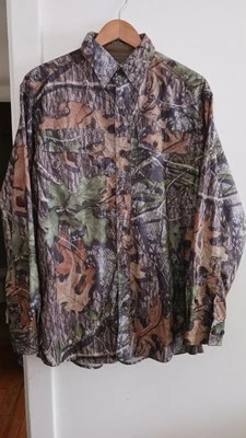 Mossy Oak Mens M Red Head Camo Full Button Collard Hunting Fishing Outdoor Shirt - Image 1 of 4