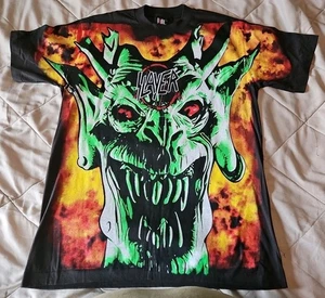Camisa Slayer Vintage XL 90s Root Of All Evil AOP Puntada Única Gigante REIMPRESIÓN  - Imagen 1 de 8