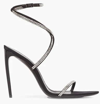 Tacones de seda Saint Laurent Gippy 110 adornados con cristal Foto 1 de 4