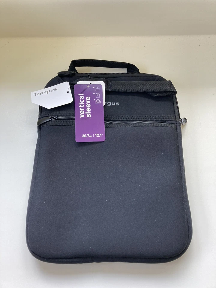 Targus Manga Vertical 12.1"-Funda para Portátil con Asas Escondidas, F. Bolsillo-NEGRO-NUEVO Foto 1 de 4