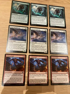 9 MTG Karten, 3 x Foil, 6 x Normal, deutsch (Near Mint, Common, Innistrad) - Bild 1 von 4