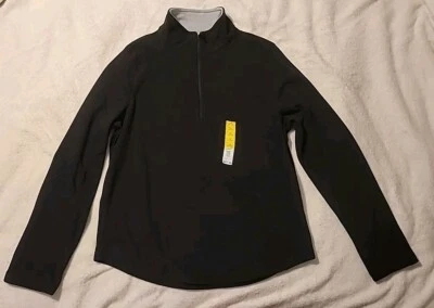 NUEVO CON ETIQUETAS SUÉTER MUJER talla GRANDE 12-14 NEGRO DANSKIN NOW MICROFLEECE CUARTO CREMALLERA Foto 1 de 4