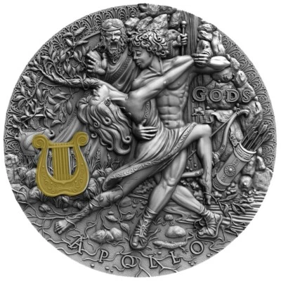 APOLLO God of the Sun Gods 2 Oz Silver Coin $2 Niue 2020 - Image 1 of 2