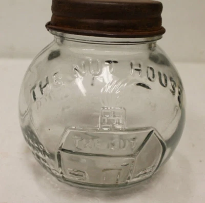 Clear Glass Peanut Jar "Nut House" United States Nut Company - Image 1 of 4