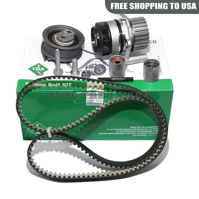 INA Water Pump Timing Belt Tensioner Kit For VW GTI Passat AUDI A4 2.0 FSI BPY Foto 1 de 4
