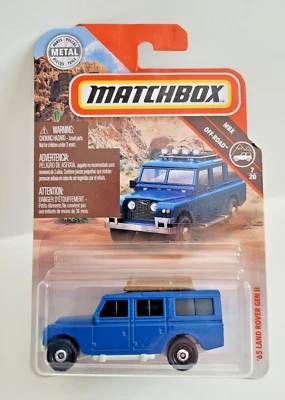 Matchbox 2019 64/100 MBX Off-Road '65 Land Rover GEN II  Blue W/ Lightbar - Image 1 of 4