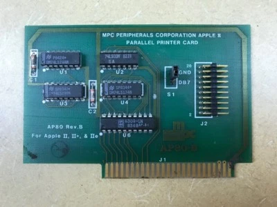 MPC Parallel Printer Card AP-80 REV B for Apple Computer Apple II II+ IIe - Image 1 of 4
