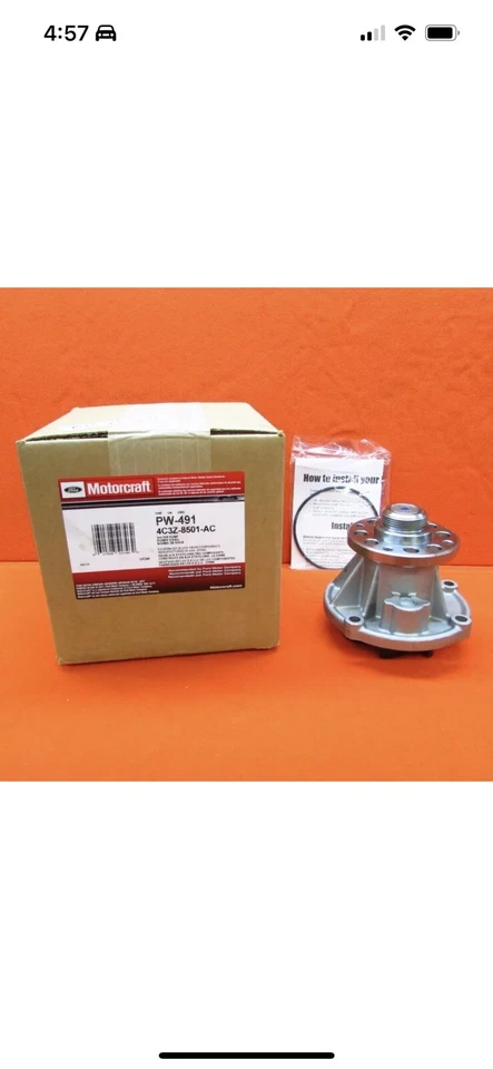 Motorcraft PW491 Engine Water Pump 6.0L 363Cu. In. New # PW662 - Image 1 of 1