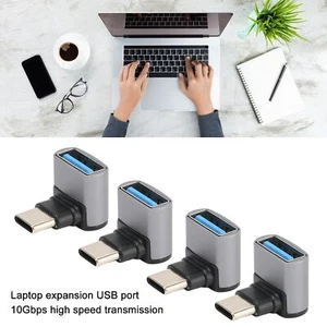 4x Rechter Winkel USB C auf USB Adapter 10Gbps High Speed 90° USB Buchse auf Typ passend - Bild 1 von 24
