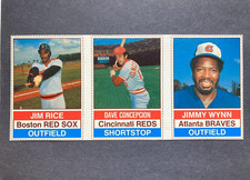 1976 Hostess Uncut Panel Jim Rice Dave Concepcion Wynn BROWN BACK VARIATION