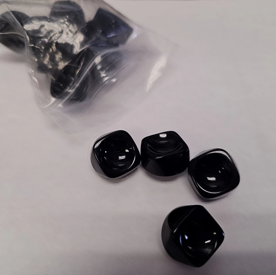 10 Black Square Cut Buttons Suit or Coat Plastic Shank 5/8   Inch  - Image 1 of 1