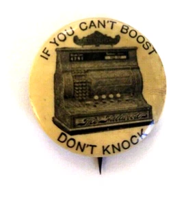 The Hallwood Cash Register Pinback - Don't Knock - Whitehead & Hoag - Picture 1 of 2