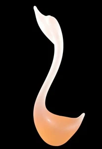 Vintage Two Toned Frosted Satin Glass Swan Figurine - Picture 1 of 12