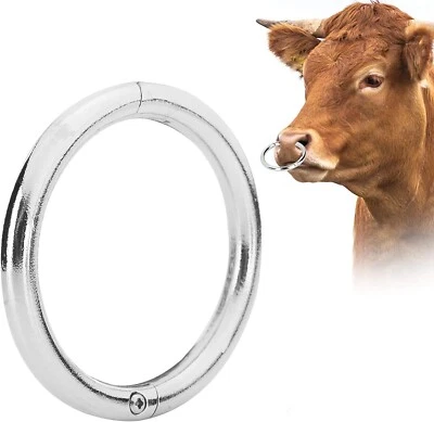ZIKIMED Secure Cattle Management 2-3 1/4" X 5/16" Locking Stainless Steel Nose Ring