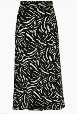 Ladies Ex George Satin Zebra Print Wrap Over Skirt size 8 10 12 14 16 18 20 24 - Image 1 of 4