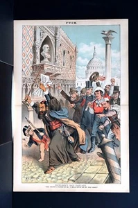 Shylocks Bad Bargain 1884 MONEY LENDERS BANKERS INDEPENDENTS Gould Blaine Puck - Picture 1 of 10