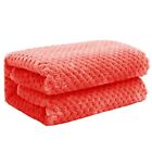 Fleece Throw Blanket Kids Size, Super Soft and Warm 30x40 In Coral Orange