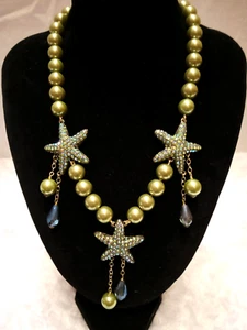 HEIDI DAUS "Starfish" Single Row (Pistachio Green) Beaded Necklace (Orig.$139.) - Picture 1 of 11