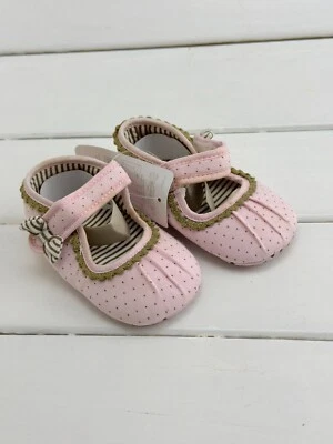 NEW Baby Girl Light Pink White T-bar Pre-walker Shoes 3-6-12 months Size 2.3.4 - Image 1 of 4