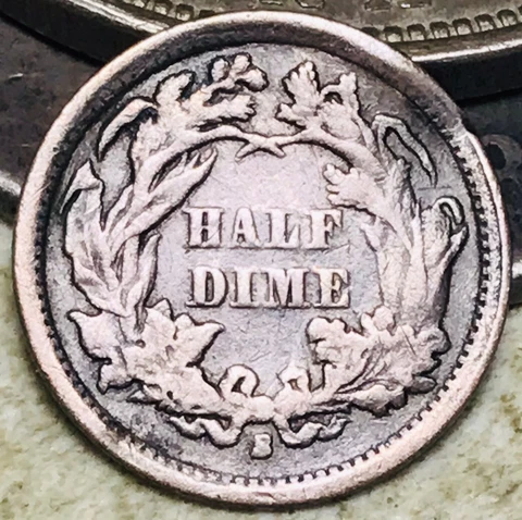 1867 S Seated Liberty Half Dime 5C Key Date Ungraded US Silver Coin CC18479 Cover