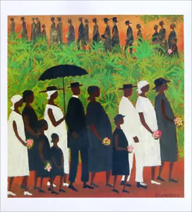 Ellis Wilson Funeral Procession African American Offset Litho 30 x 26-3/4 - Picture 1 of 1