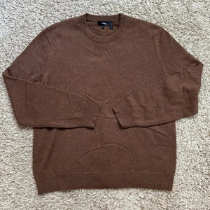 Theory Men’s Cashmere Sweater Pullover Haider Size XL Brown Crewneck Wool - Picture 1 of 8