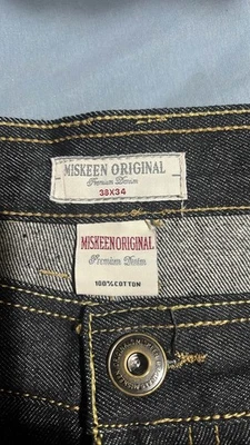 Pantalones de mezclilla premium lavado oscuro Miskeen 38x34 para hombre pierna recta Foto 1 de 4