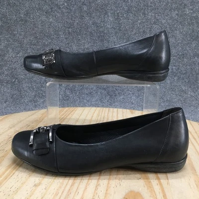 Gabor Zapatos Mujer US 8 UK 5.5 Negro Mocasín Planos Cuero Hebilla Acento Comodidad Foto 1 de 4