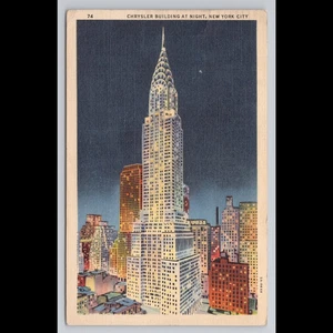 Postal de Colección Edificio Chrysler Ciudad de Nueva York Publicada Vista Escénica Histórica - Imagen 1 de 4