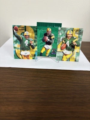 3 Card Lot Brett Favre 1996 Fleer #196, #197, 1997 Playoff #151 NM - Image 1 of 4