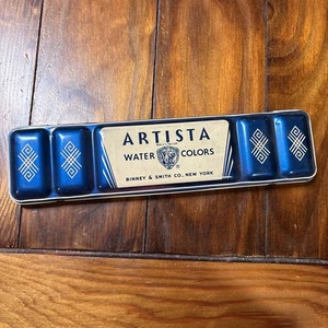 Artista Water Colors Tin By Binney & Smith Co. New York Vtg Used RGY - Picture 1 of 5