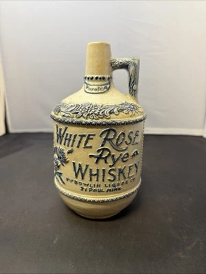 Pre Pro White Rose Rye Whiskey Stoneware Jug / P.J. Bowlin Liquor Co St Paul, MN - Image 1 of 4