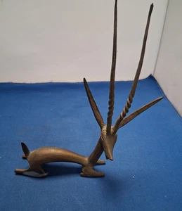 Vintage 50er Jahre Messing Gazelle Antilope Figur 11 x 19 cm - Bild 1 von 7