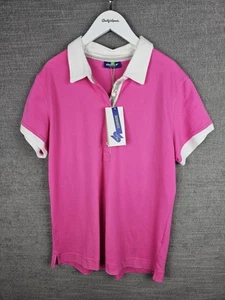 Daily Sports Ladies Size XL Golf Short Sleeve Polo Shirt Pink/White BNWT - Picture 1 of 7