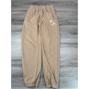3 BRAND Nike Kids Tan Sweatpants Joggers Logo Size L 12 13 Years - Picture 1 of 8