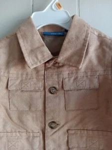 Vintage GREENDOG Tan Boys Faux Suede -Like Collared Jacket Size 12 Months - Picture 1 of 12