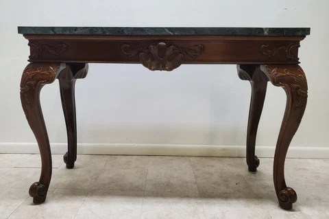 Century Furniture British National Trust Hall Table Console Mahogany marble Top Cover