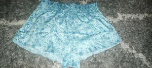 New VS/love for lemons satin button sided sleep shorts small blue floral - Picture 1 of 3
