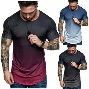 Printed round neck short sleeve T-shirt T Shirt for Men Casual - Picture 1 of 8