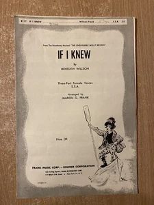 If I Knew von Meredith Willson SSA Vintage Noten (1960) - Bild 1 von 1