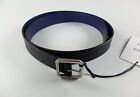 BOTTEGA VENETA black & blue reversible leather belt Size 90 / 36 authentic NWT