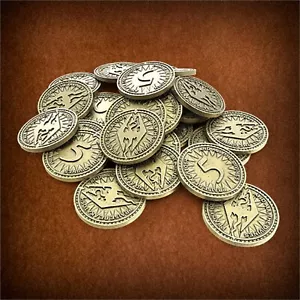 Elder Scrolls - Skyrim - Juego de Aventura - Fichas de Riqueza Septim de Metal + Bolsa de Monedas - Imagen 1 de 6