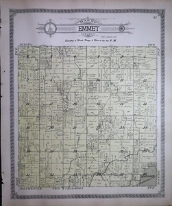 Old 1913 Plat Map of EMMET Twp., Mc DONOUGH Co., ILLINOIS - MACOMB ~Free S&H - Picture 1 of 9