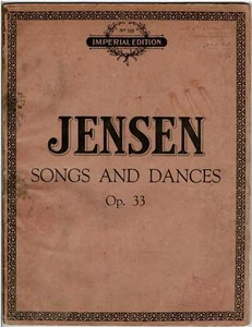 VINTAGE ART NOUVEAU DESIGN JENSEN SONGS and DANCES Op. 33 MUSIC BOOK ©1895 - Picture 1 of 4