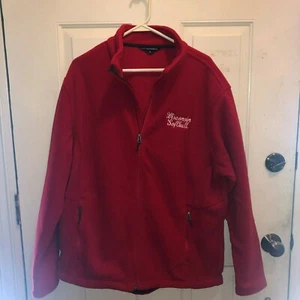 Wisconsin Softball "Spiritware" Full Zip-up Fleece Red NIB- XL - Picture 1 of 3