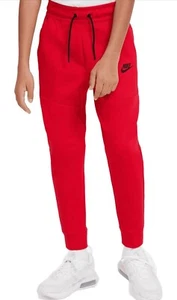 Nike Boys Tech Fleece Jogger Pants Sportswear University Red CU9213 Size Small - Picture 1 of 6
