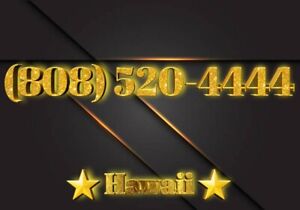808 Area Vanity Easy Phone Number (808) 520-4444 UNIQUE HAWAII PHONE NUMBER