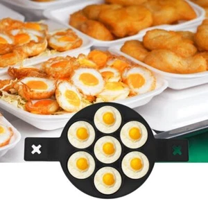 Black Kitchen Non-Stick Silicone Eggs Pancake Making Mold with handles DIY - Picture 1 of 12