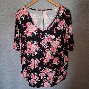 Torrid Favorite Super Soft Tunic Top Tee Shirt Womens 2X Floral V Neck Stretch - Picture 1 of 7
